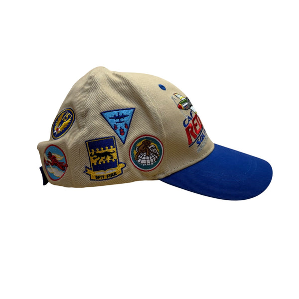 CAF Red Tail Squadron Unisex Tan & Blue Cotton Embroidered Baseball Cap Adjustable Fit