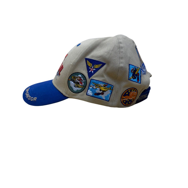 CAF Red Tail Squadron Unisex Tan & Blue Cotton Embroidered Baseball Cap Adjustable Fit