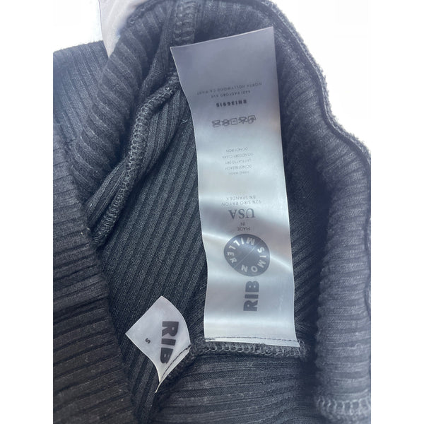 Ribbed Flared Black Knit Pants By Imo Mille New