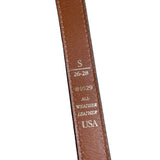 Dooney & Bourke Brown & Tan Leather Adjustable Belt With Gold Buckle S 26-28 USA