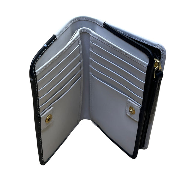 Radley London Women’s Black/White Leather Dog Scene Fold Wallet Size S