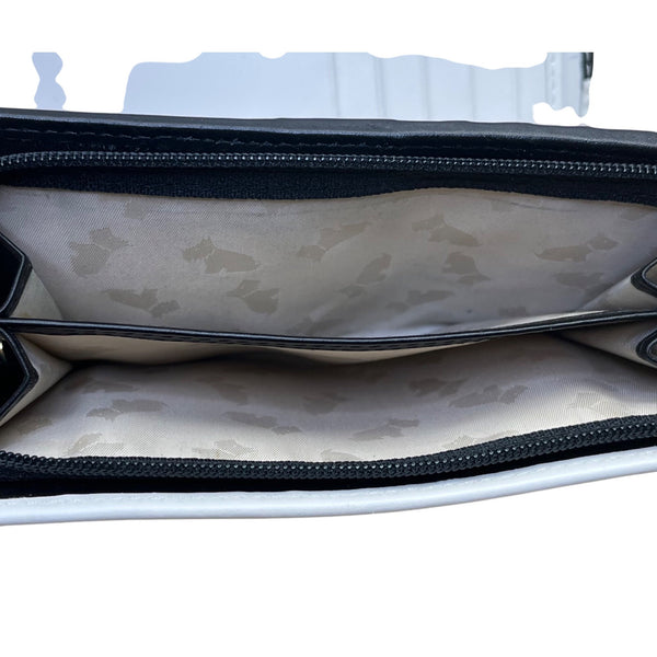 Radley London Women’s Black/White Leather Dog Scene Fold Wallet Size S
