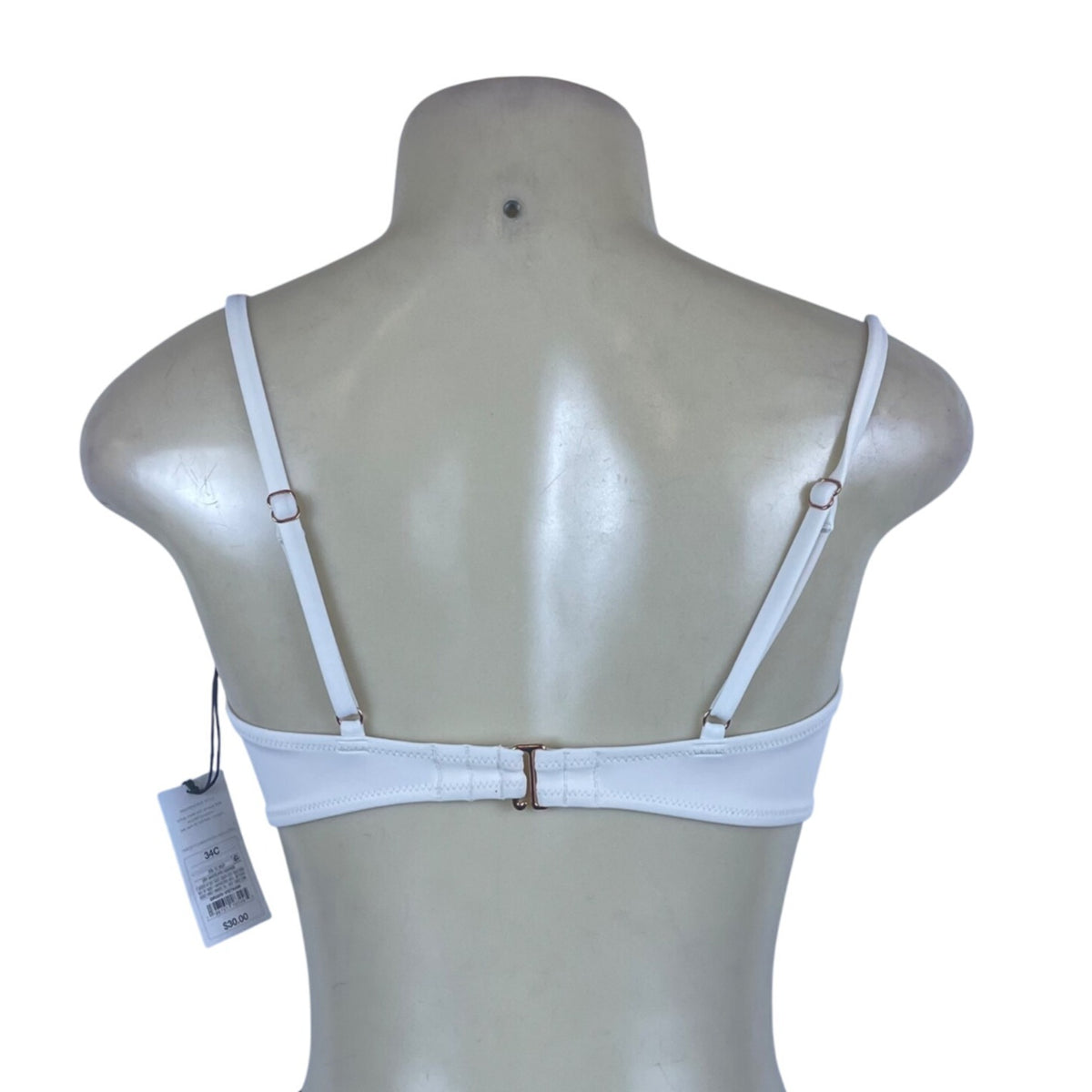 Shade & Shore Women's White Swimsuit Top Crochet Design Size 34C - New