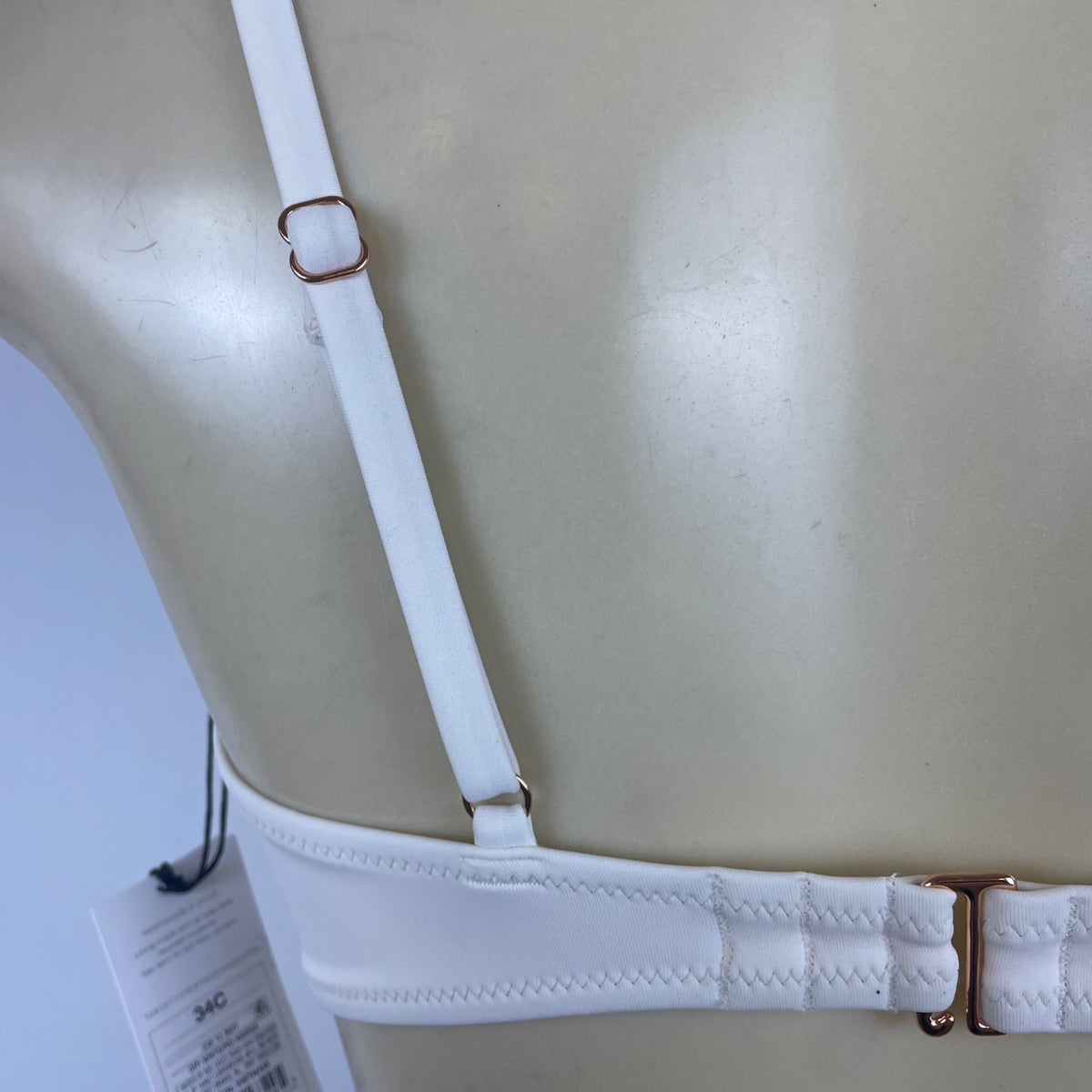 Shade & Shore Women's White Swimsuit Top Crochet Design Size 34C - New