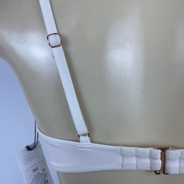 Shade & Shore Women's White Swimsuit Top Crochet Design Size 34C - New