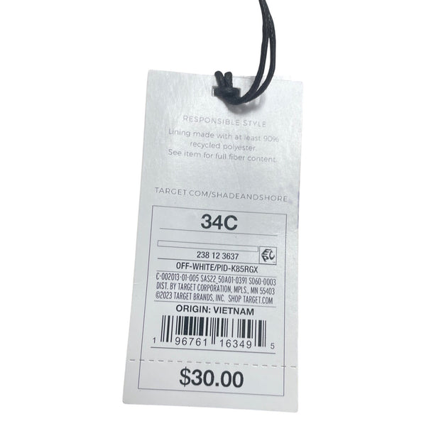 Shade & Shore Women's White Swimsuit Top Crochet Design Size 34C - New