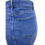 Loft Dark Blue Denim Pencil Skirt W/ Pockets Medium Wash High Waist Streth