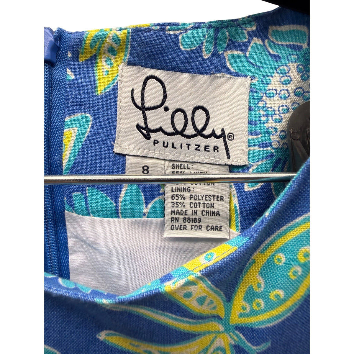 Lilly Pulitzer Womens Blue Sleeveless Floral Print Crop Top Size 8 Polyester Cotton