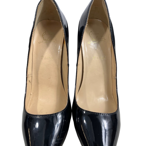 Christian Louboutin So Kate Leather Black Stiletto Pumps Sz 40
