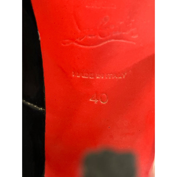 Christian Louboutin So Kate Leather Black Stiletto Pumps Sz 40
