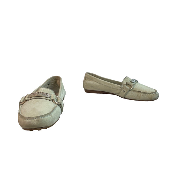 Vintage Coach Women's Off White Silver Felisha Loafers Sz 6.5B
