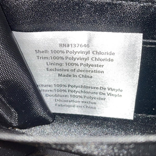 Vera New York Women’s Black Quilted Faux Leather Goldtone Logo Zip-Around Wallet