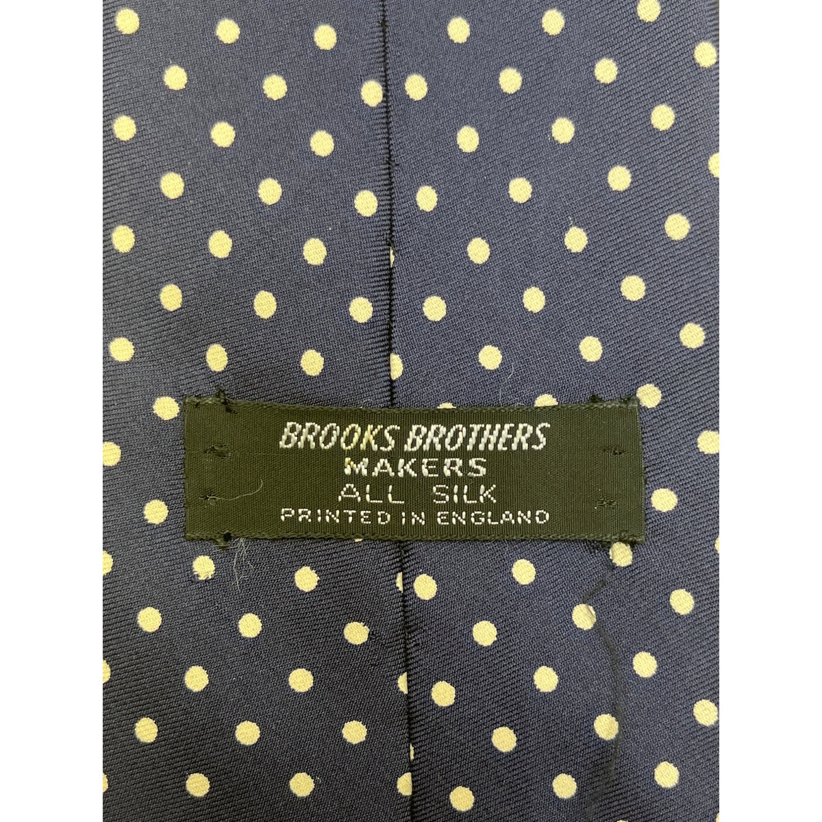 Vintage Brooks Brothers Mens Navy Polka Dot Silk Tie 57" Classic English Style