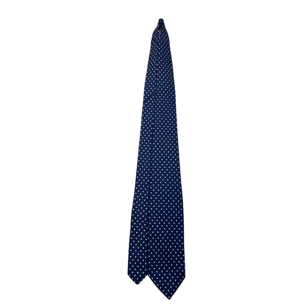Vintage Brooks Brothers Mens Navy Polka Dot Silk Tie 57" Classic English Style