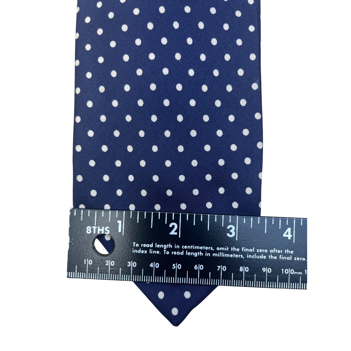 Vintage Brooks Brothers Mens Navy Polka Dot Silk Tie 57" Classic English Style