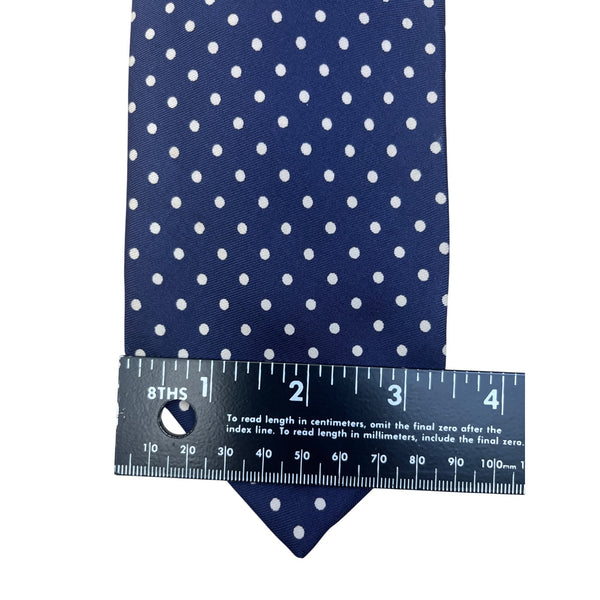 Vintage Brooks Brothers Mens Navy Polka Dot Silk Tie 57" Classic English Style
