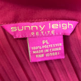 Sunny Leigh Red Ruffled Petit With Pleated Design Womens Blouse Sz PL