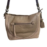The Sak Women's Indio Leather Mocha Sparkle One Hobo Shoulder Bag Sz M