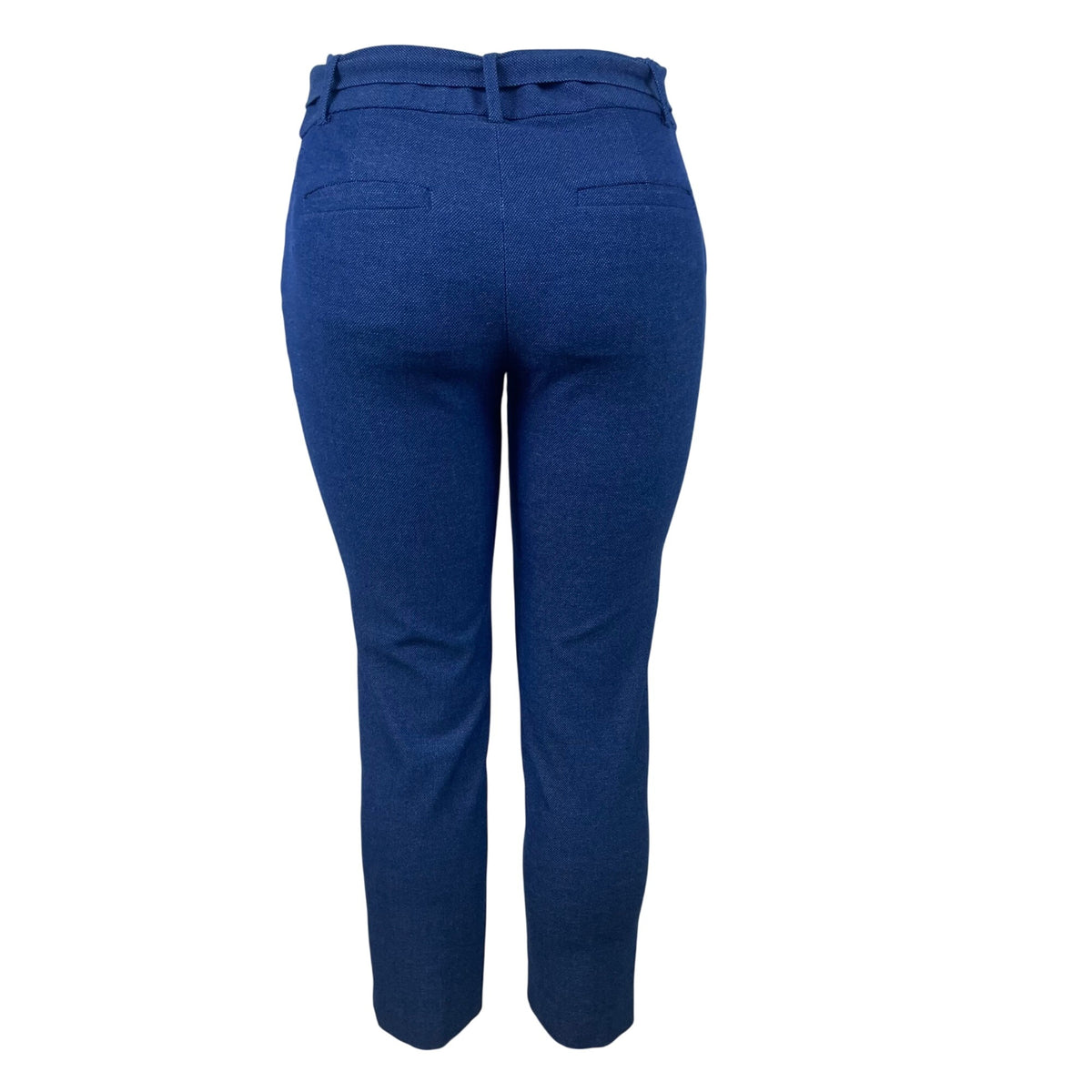 Loft Women's Blue Polyester Tie-Waist Slim Tapered Pants Size 4