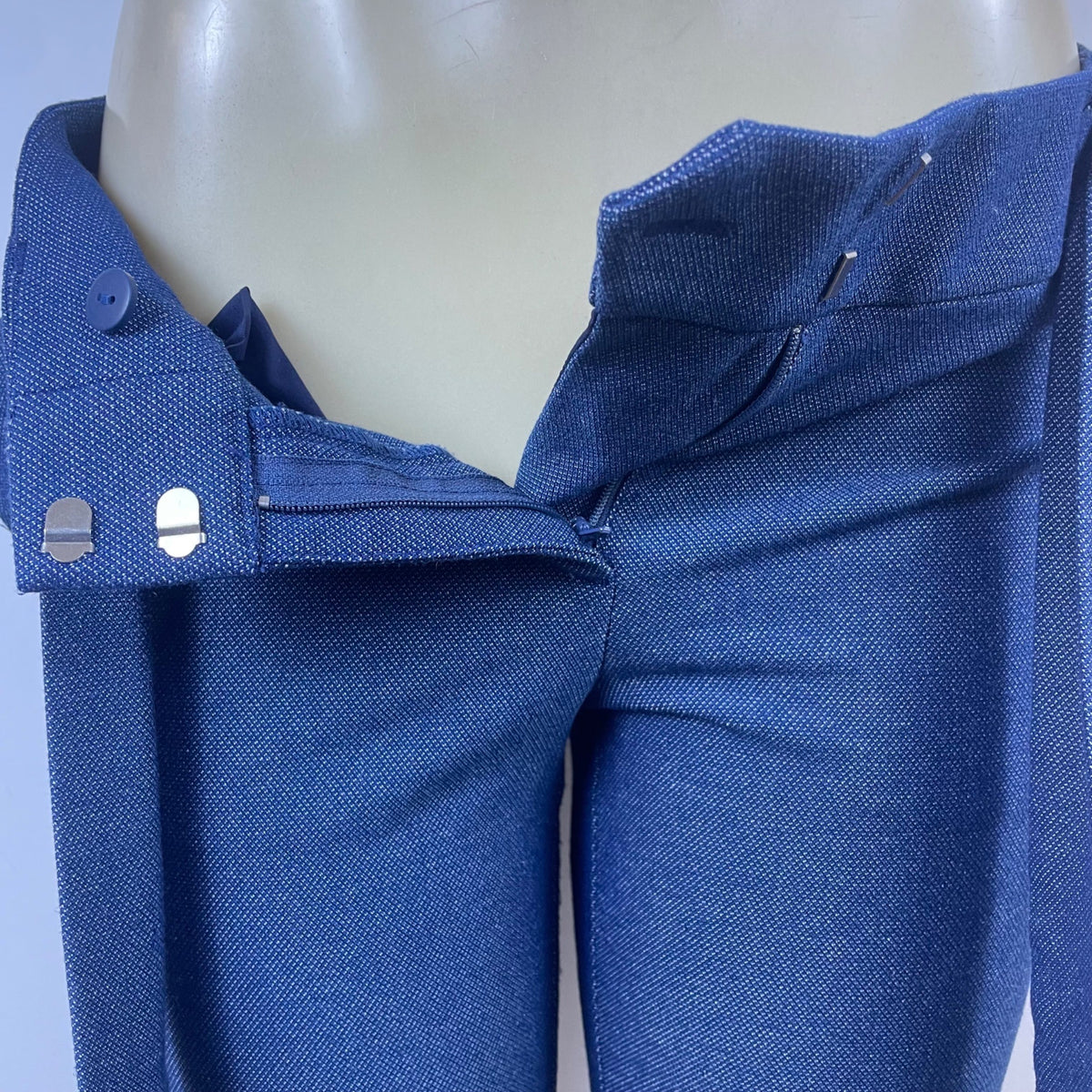Loft Women's Blue Polyester Tie-Waist Slim Tapered Pants Size 4