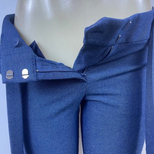 Loft Women's Blue Polyester Tie-Waist Slim Tapered Pants Size 4