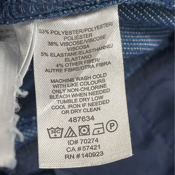 Loft Women's Blue Polyester Tie-Waist Slim Tapered Pants Size 4