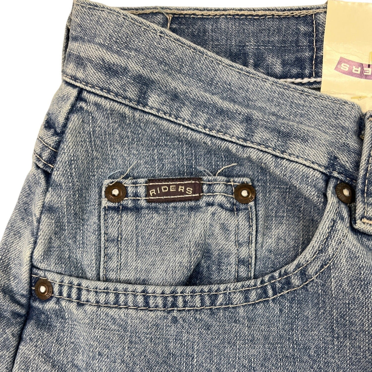 Riders By Lee Womens Mid Rise Straight Fit Jeans Light Wash Denim Size 10P - New