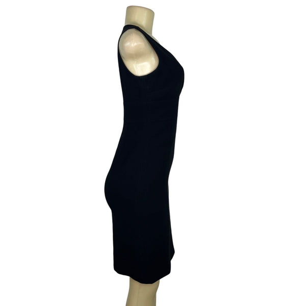 Ann Taylor Petites Black Sleeveless Sheath Dress V-Neck Back Zip Size 2P