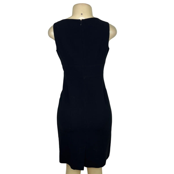 Ann Taylor Petites Black Sleeveless Sheath Dress V-Neck Back Zip Size 2P