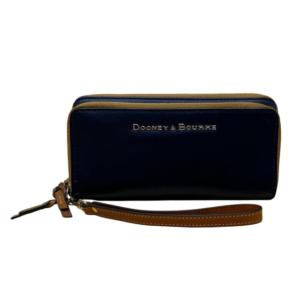 Dooney & Bourke Women’s Blue/Brown Leather Wristlet Wallet Size S