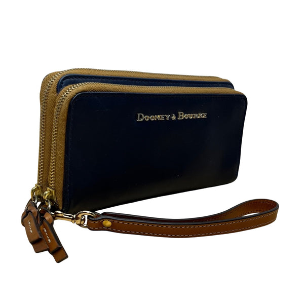 Dooney & Bourke Women’s Blue/Brown Leather Wristlet Wallet Size S
