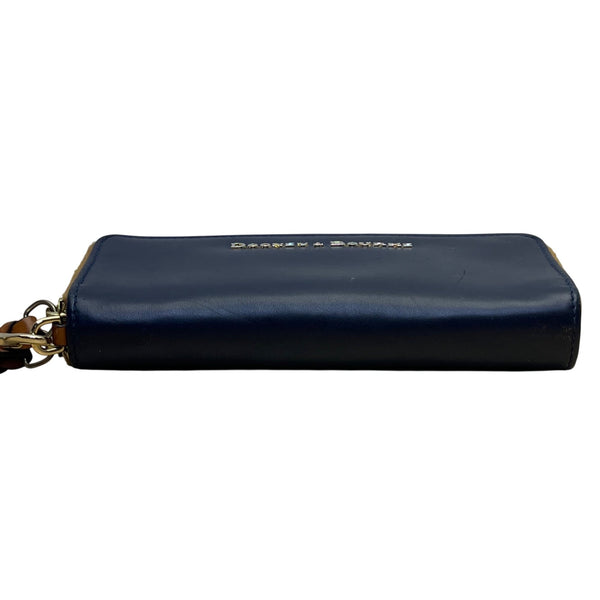 Dooney & Bourke Women’s Blue/Brown Leather Wristlet Wallet Size S