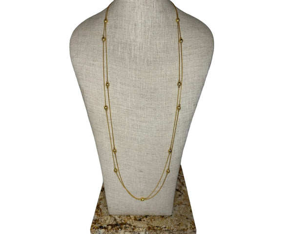 Vintage Anne Klein Gold Tone Necklace - 37in