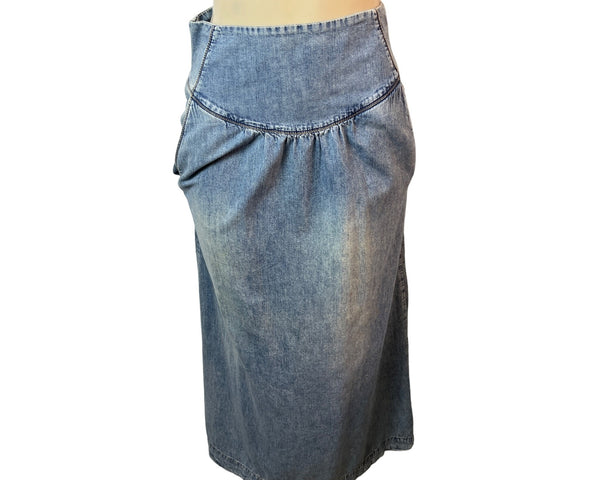 Eclectic Women's High Rise Blue Washed Long Skirt Sz 36