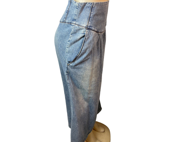 Eclectic Women's High Rise Blue Washed Long Skirt Sz 36
