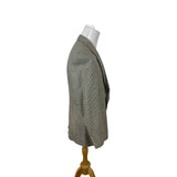 Nordstrom Mens Black and Beige Houndstooth Blazer Euro-300 Tailored USA Size M
