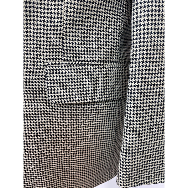 Nordstrom Mens Black and Beige Houndstooth Blazer Euro-300 Tailored USA Size M