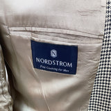 Nordstrom Mens Black and Beige Houndstooth Blazer Euro-300 Tailored USA Size M