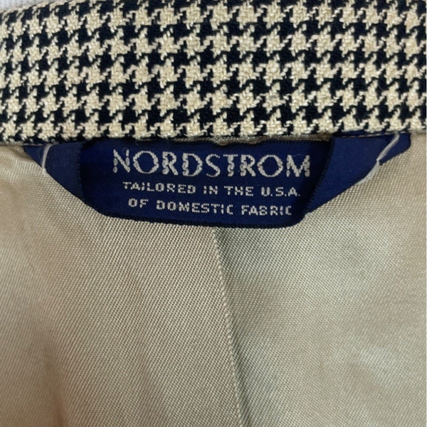 Nordstrom Mens Black and Beige Houndstooth Blazer Euro-300 Tailored USA Size M