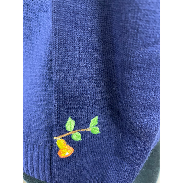 Cyn Totles Women's Dark Blue Pear Tree Design Sweatshirt Size M