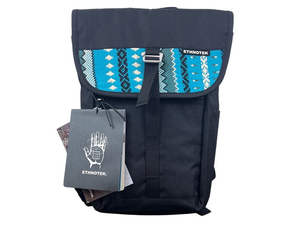 Ethnotek Women’s Black & Blue Buckle Closure Atma Backpack Size M - New