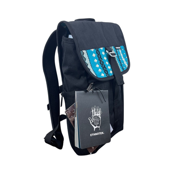 Ethnotek Women’s Black & Blue Buckle Closure Atma Backpack Size M - New
