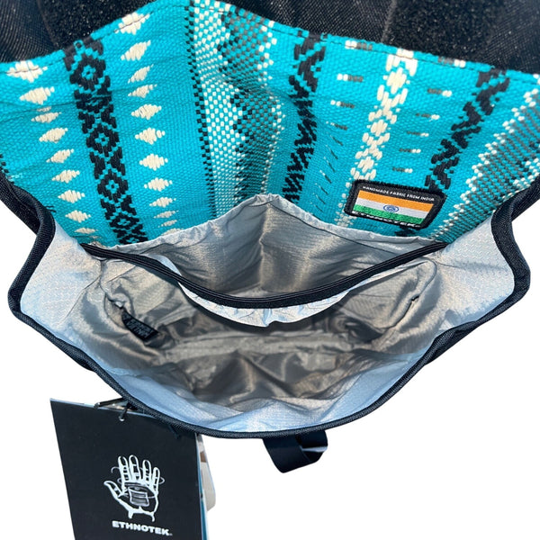 Ethnotek Women’s Black & Blue Buckle Closure Atma Backpack Size M - New