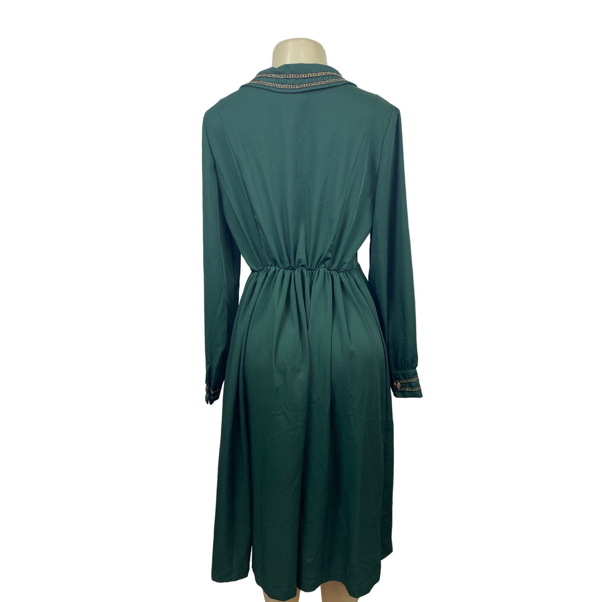 XSL Women’s Green Zip Up pockets Button Arm Dress