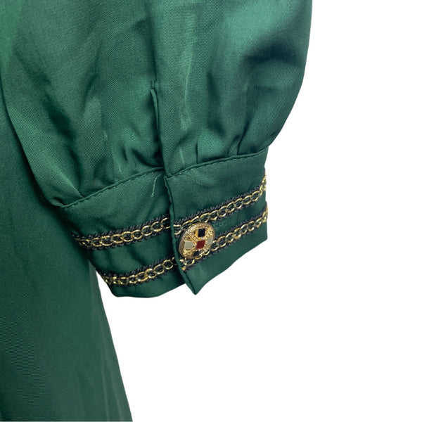 XSL Women’s Green Zip Up pockets Button Arm Dress