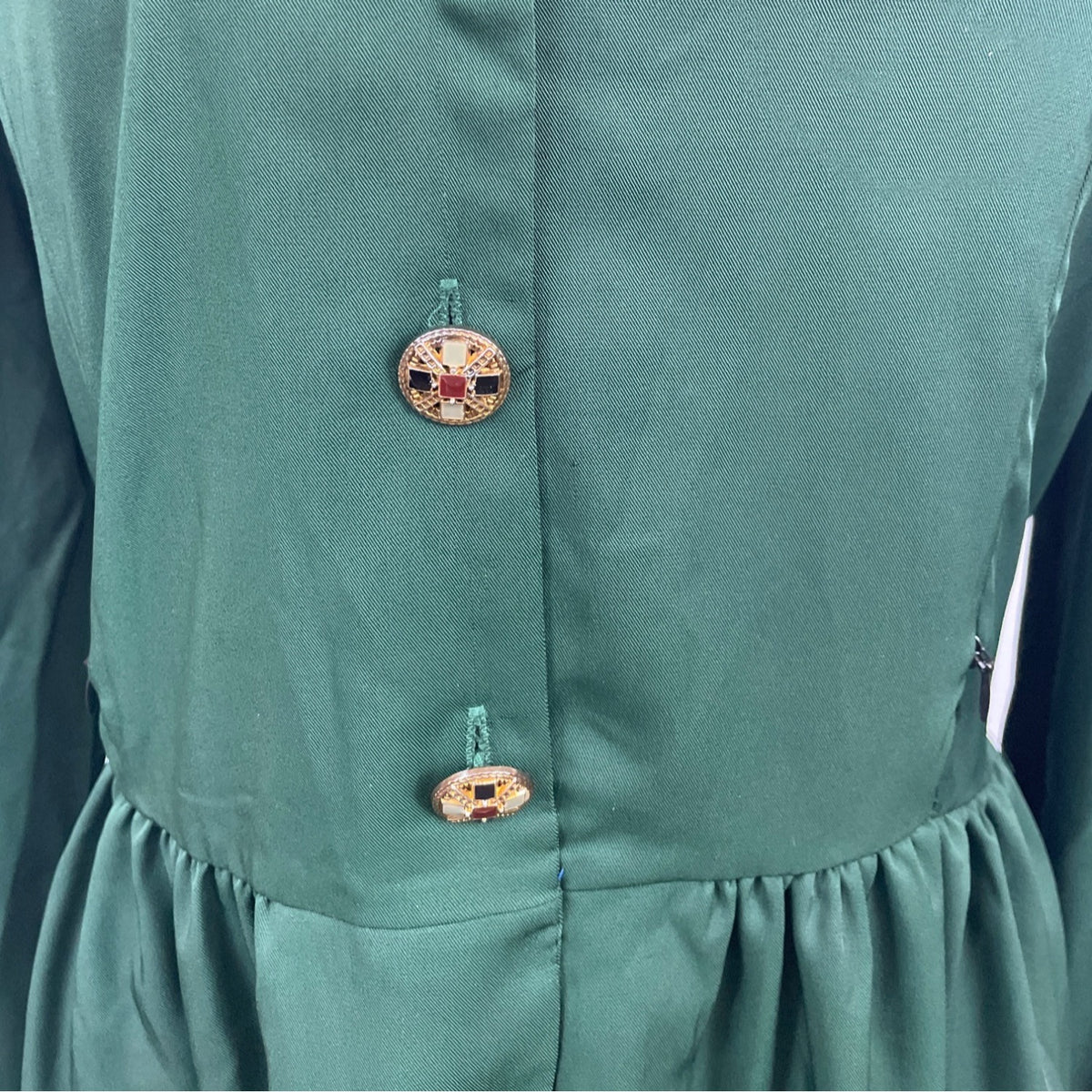 XSL Women’s Green Zip Up pockets Button Arm Dress