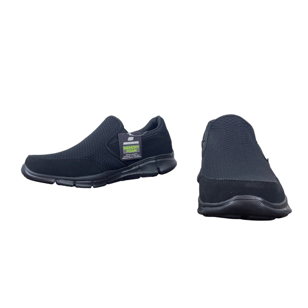 Skechers Mens Black Memory Foam Slip-On Sneakers Size 13 - New