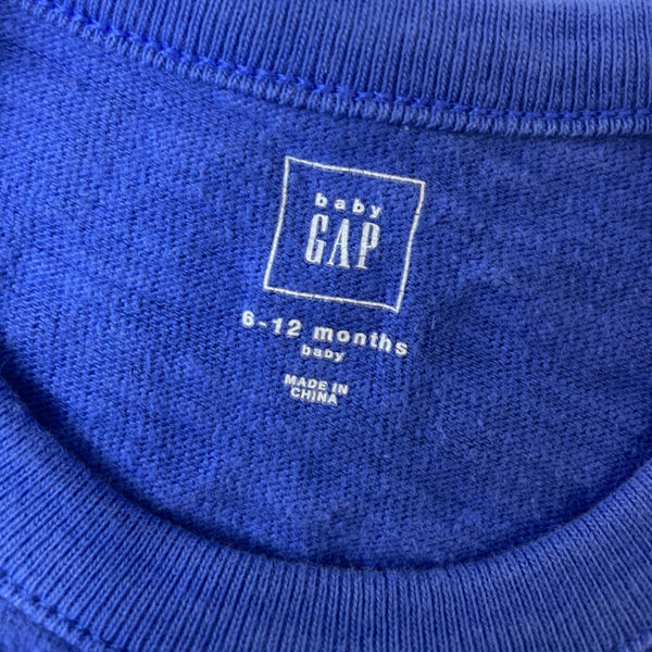 Baby Gap Blue Sweatshirt With Sun Graphic & "Shine On Little Guy" Text Sz 6-12M