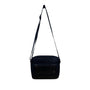 Givenchy Black Leather & Nylon Embossed Logo Zippered Top Messenger Bag Sz L
