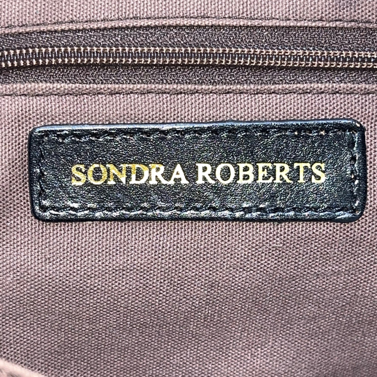 Sondra Roberts Women’s Black & Brown Crocodile Embossed Leather Shoulder Bag